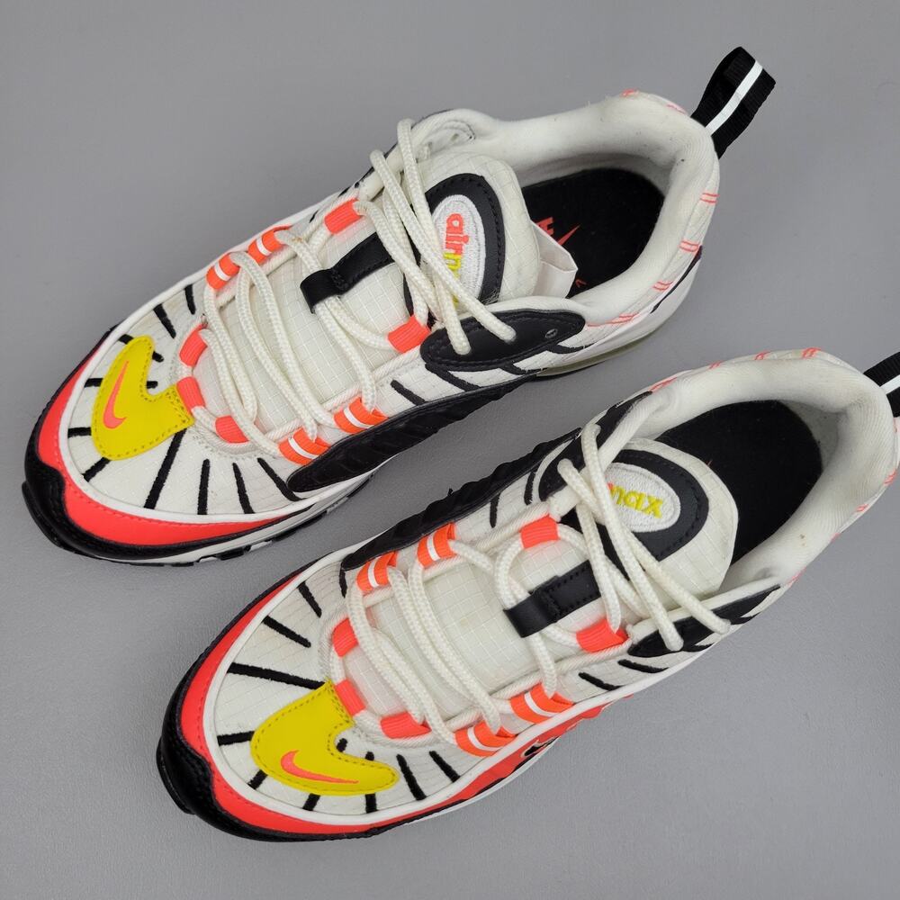 Nike Air Max 98 Youth Sneaker Low Black Bright Crimson Size 5.5 GS Womens 7 - Picture 2 of 13